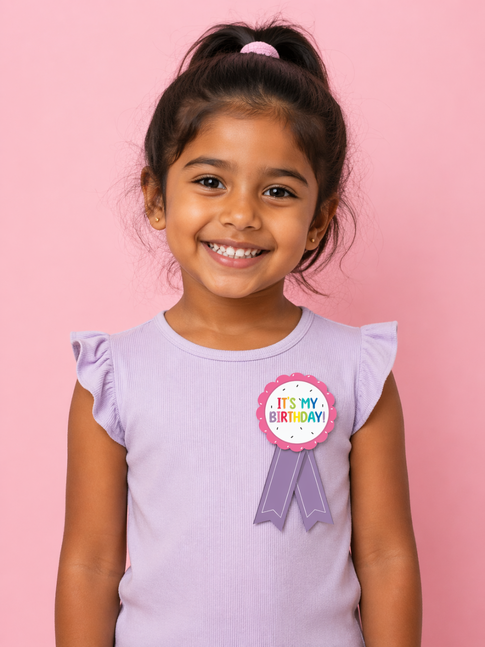 Giggle & Grow Pink Birthday Badge