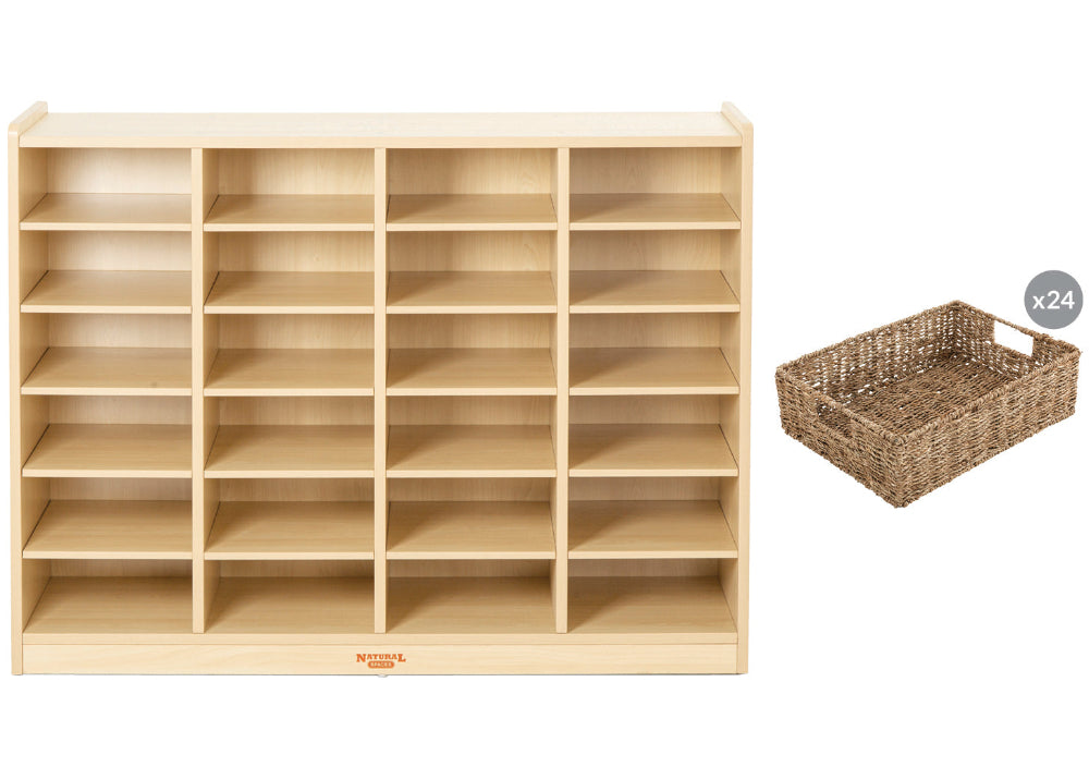 Natural Spaces 24 Space Storage Unit with Woven Baskets