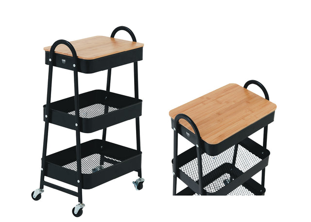 3 Tier Trolley and Lid Black Kit