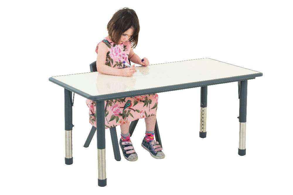 Ergerite Adjustable Rectangular Whiteboard Table - 38-60cm High