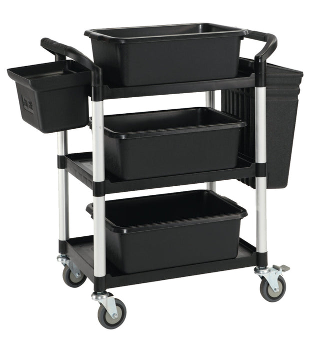 Utility Trolley with Accessory Tubs Black