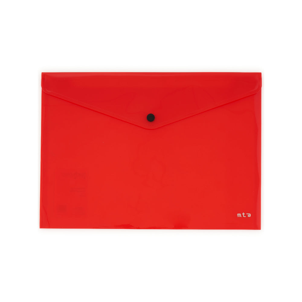 Document Wallet A4 Button Close Red