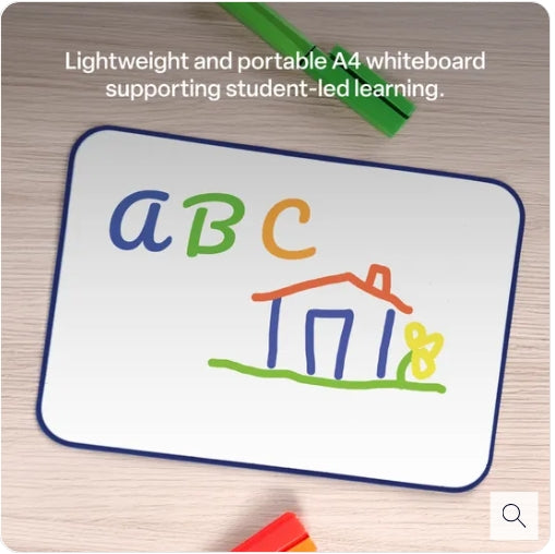 Double-Sided A4 Magnetic Mini Whiteboard - Dark Blue Frame