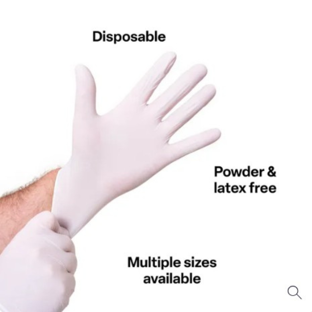 Nitrile Gloves White Large - 10 x Pack of 100