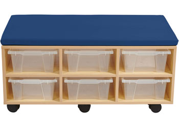 Aalto - Storage Ottoman & Trays - Steel Blue