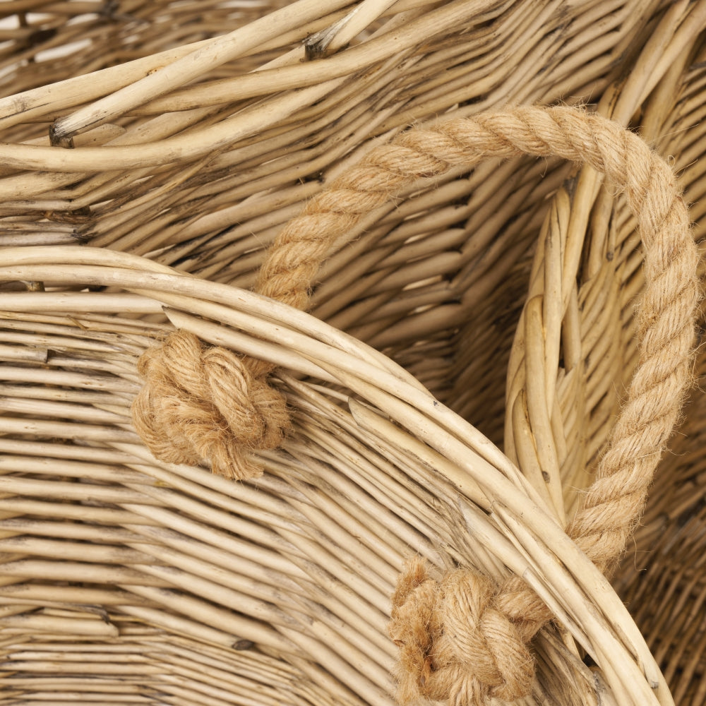 Extra Large Wicker Oval Baskets - Set of 3