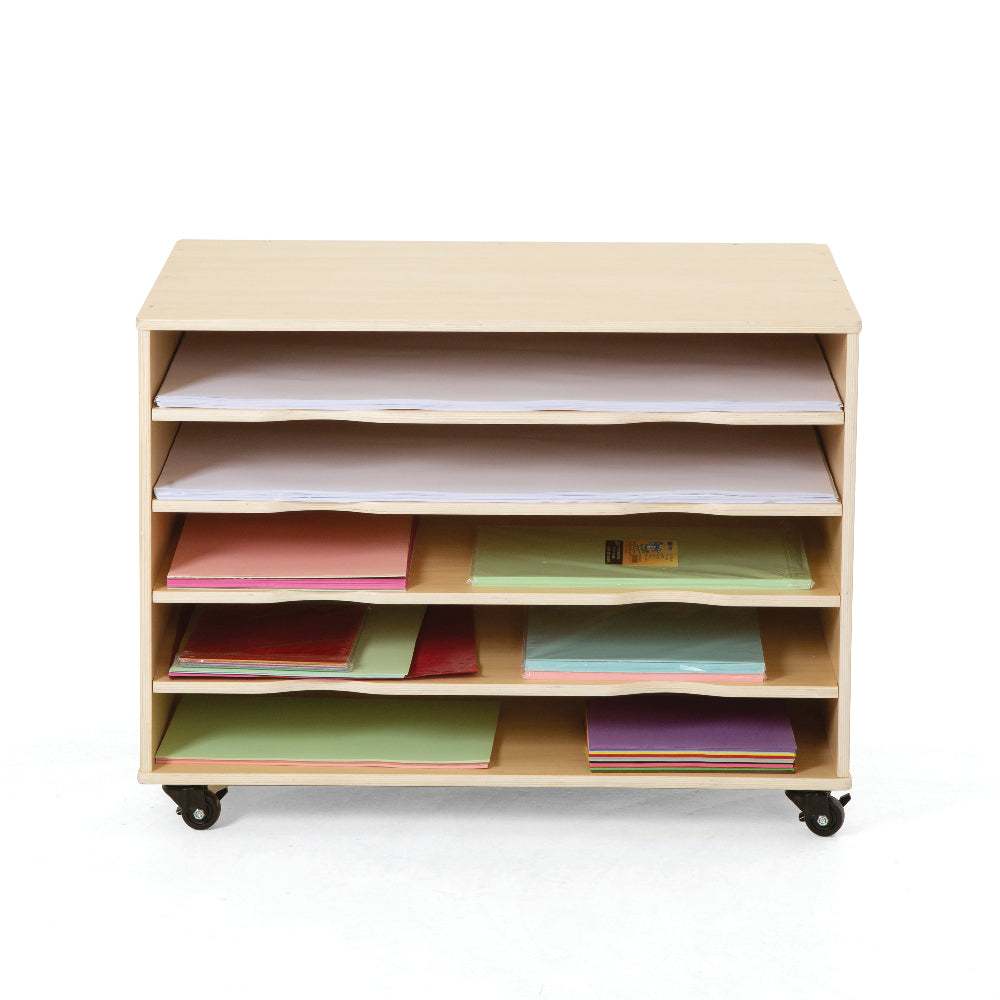 Natural Spaces Wooden Paper Storage Trolley