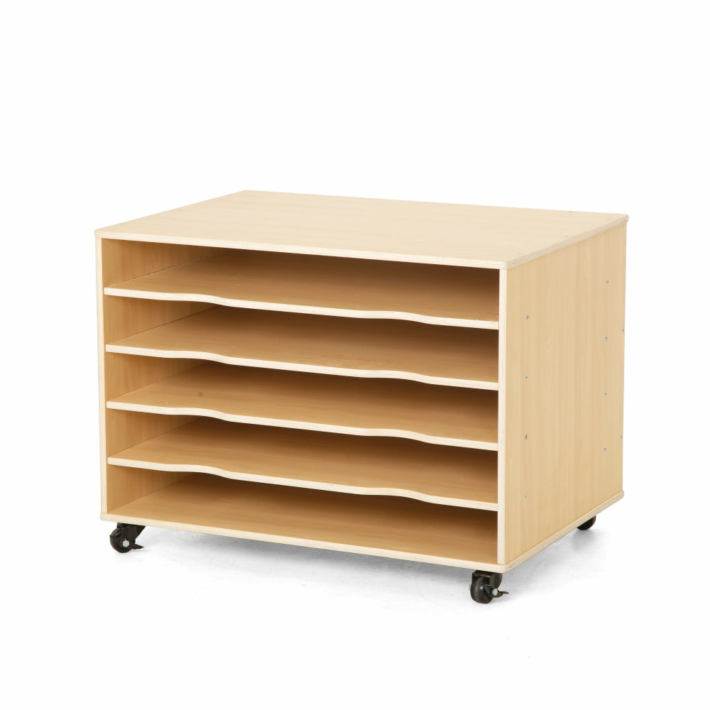 Natural Spaces Wooden Paper Storage Trolley