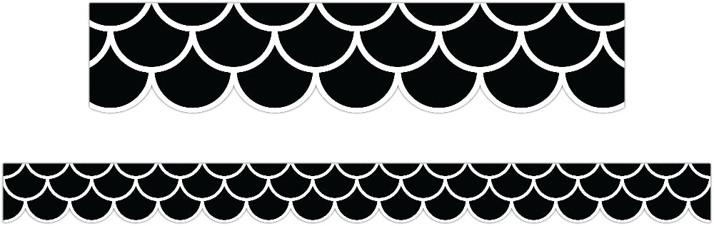 Black Scallops Border – Pack of 12