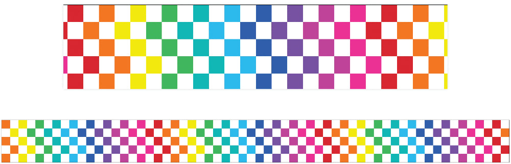 Rainbow Checkered Border – Pack of 12