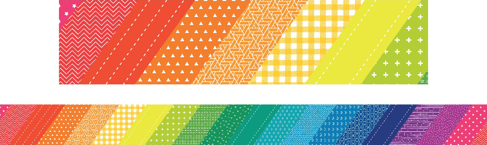Rainbow Patterns Border – Pack of 12