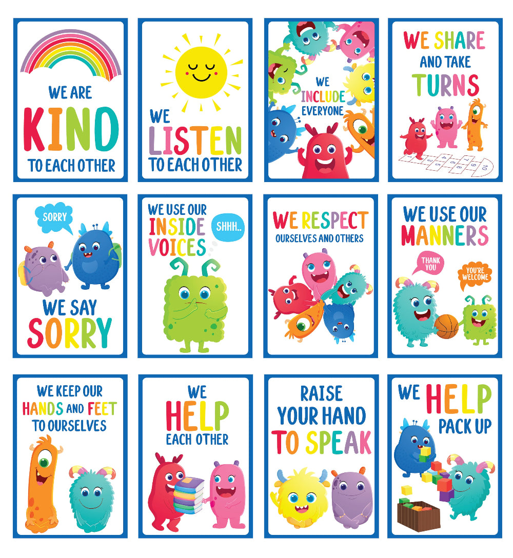 Giggle & Grow Classroom Rules Poster - Set of 12
