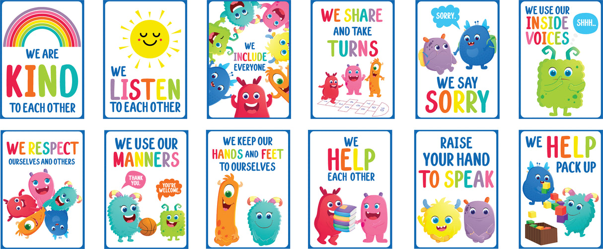 Giggle & Grow Classroom Rules Poster - Set of 12