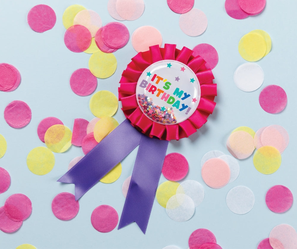 Giggle & Grow Pink Birthday Badge