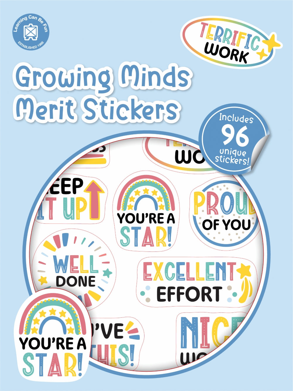 Growing Minds Motivational stickers - Pack of 72