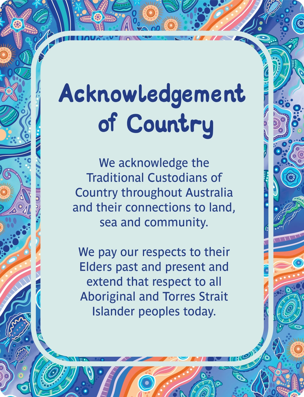 Ocean Country Acknowledgement of Country Poster