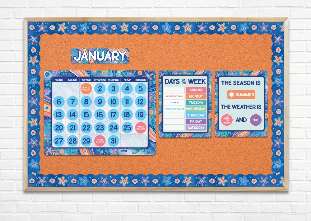 Ocean Country Calendar Bulletin Board Set