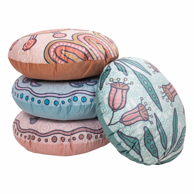 Mirii Art Round Aboriginal Cushions Set of 4