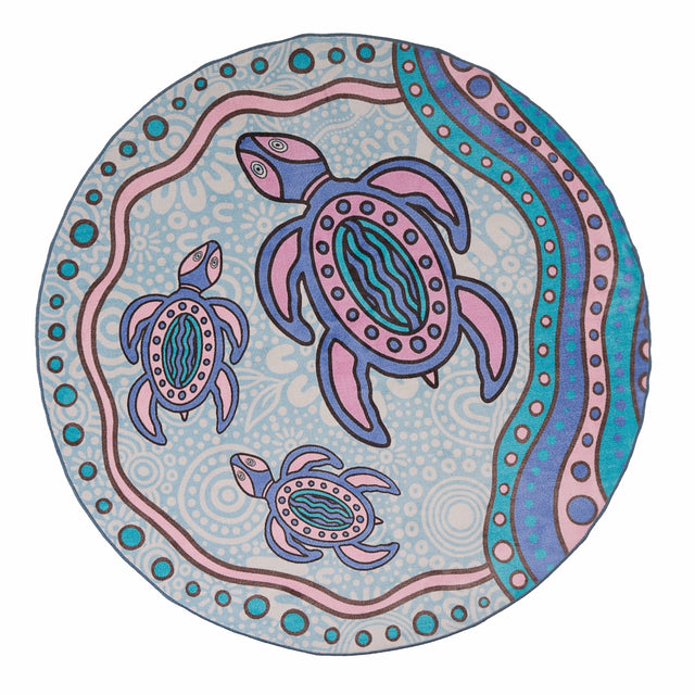 Turtle Family Round Rug
