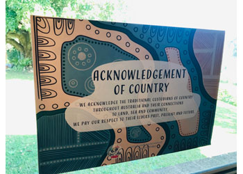 Acknowledgement to Country Sign Blue