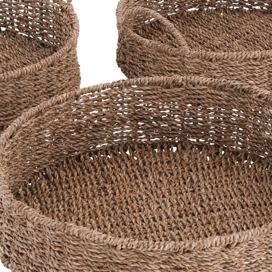 Seagrass Round Basket Shallow - Set of 3
