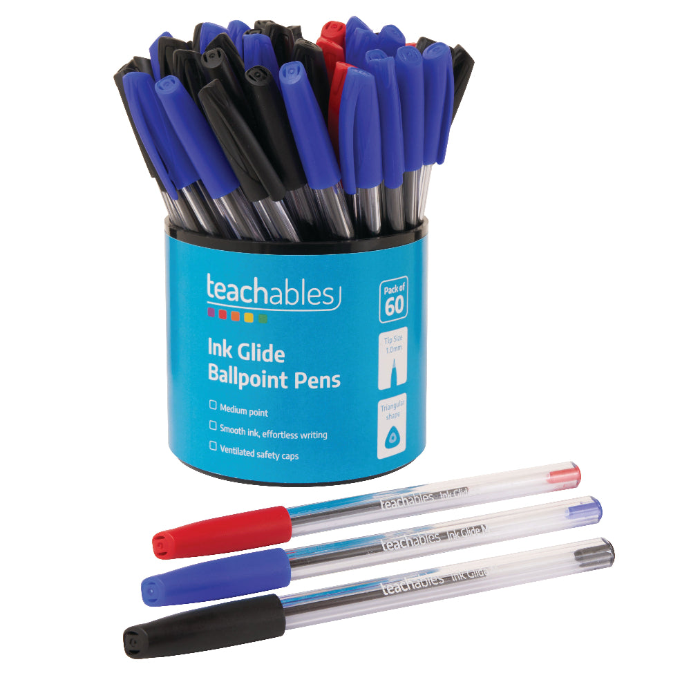 Ink Glide Ballpoint Pens Asst - Pack of 60