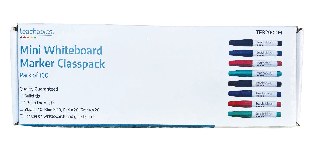 Teachables Mini Whiteboard Markers - Pack of 100