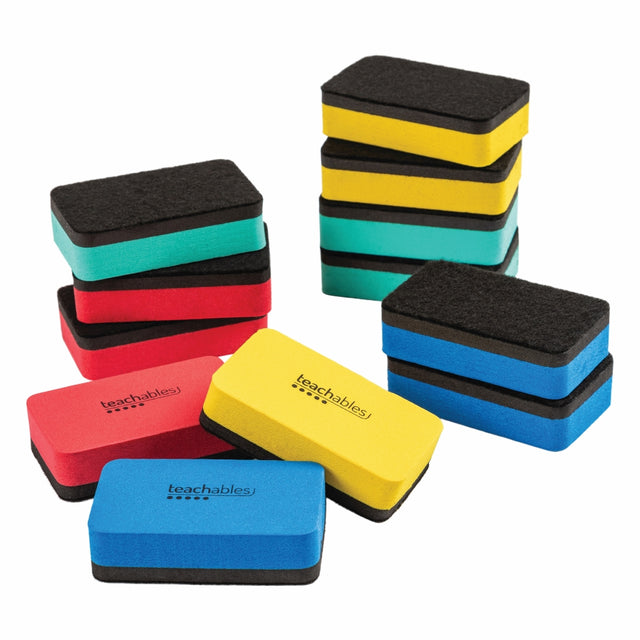 Teachables Mini Whiteboard Erasers - Pack of 12