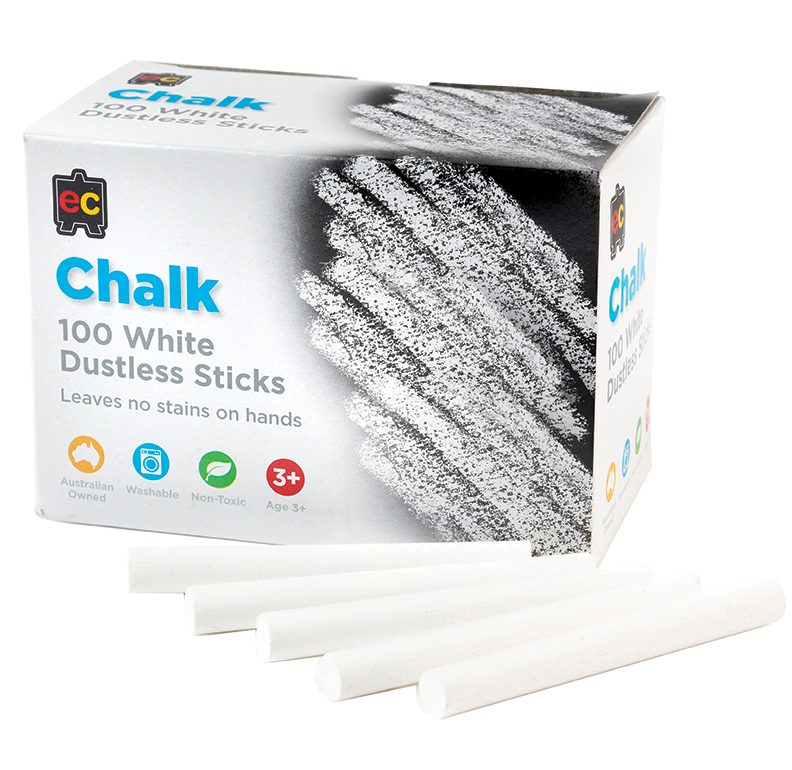 Dustless Classroom Chalk Box of 100 White
