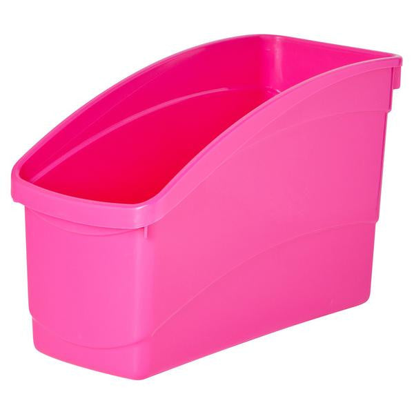Plastic Book and Storage Tub - Translucent Pink
