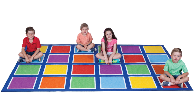 Colour Squares Placement Rug - 24  Squares