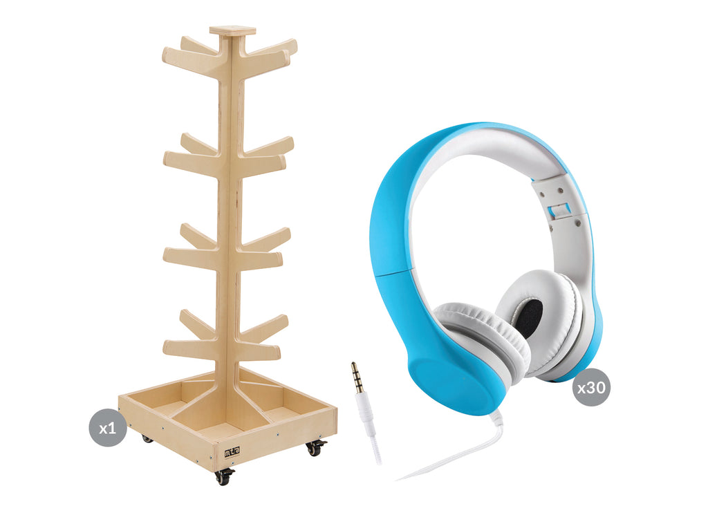 Headphone Tree with 30 Headphones