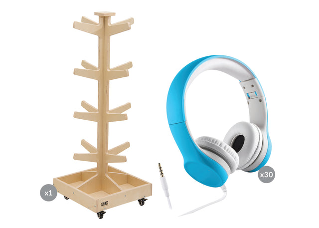 Headphone Tree with 30 Headphones