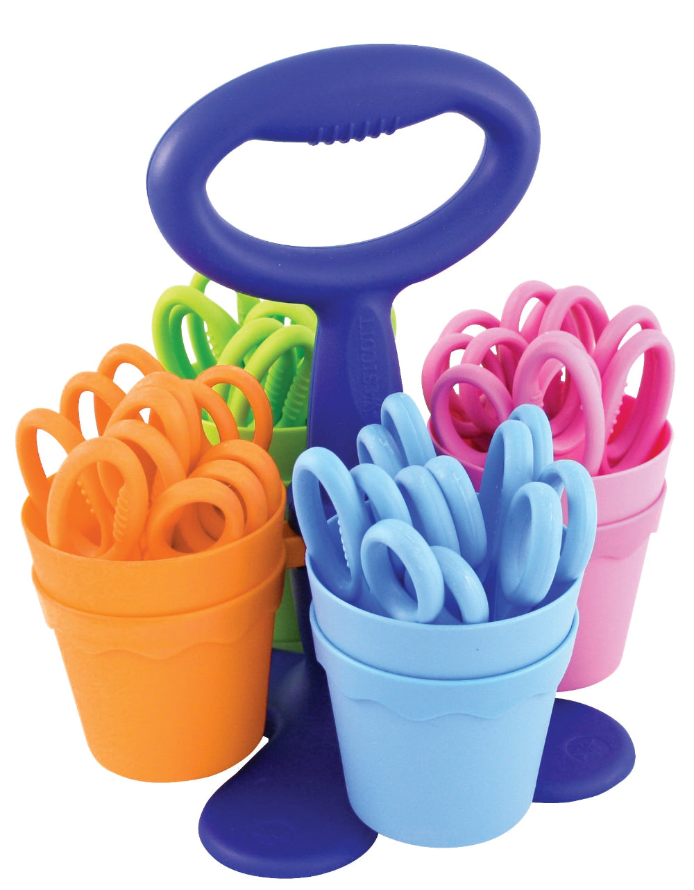 School Scissors Caddy with 24 Scissors