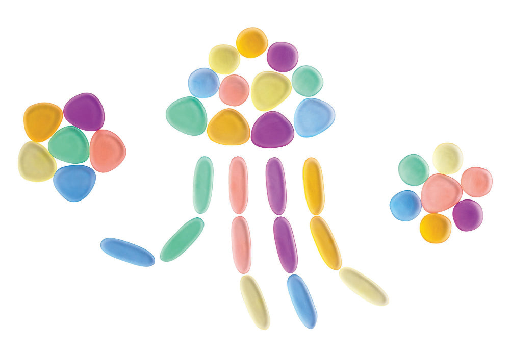 Clear Junior Rainbow Pebbles - Set of 36