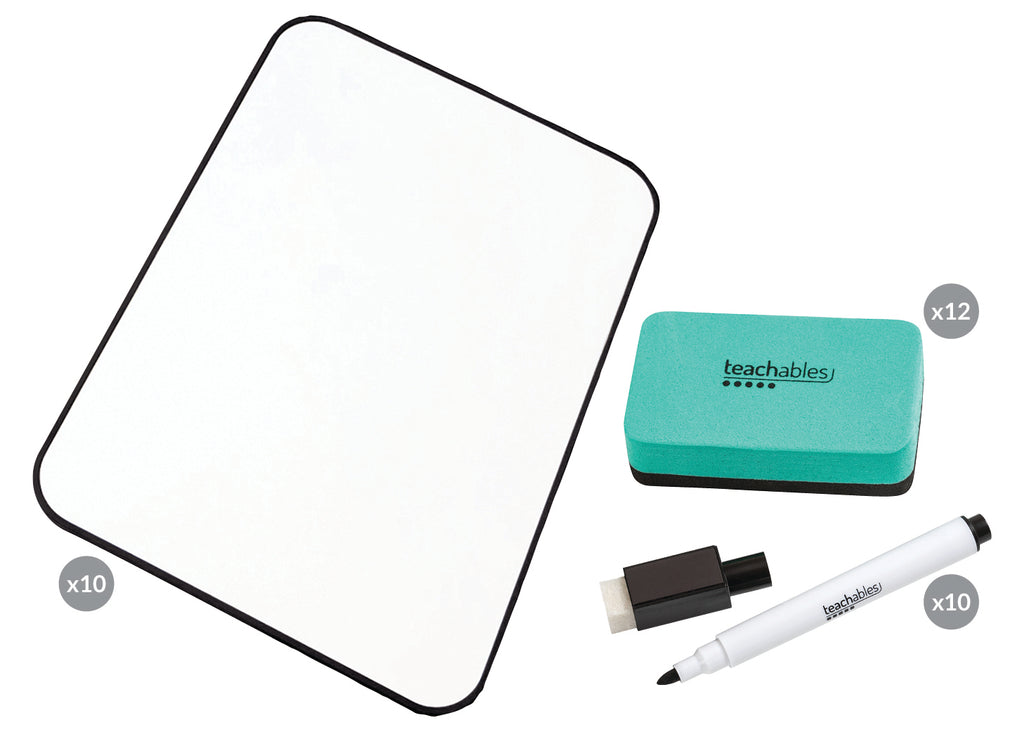Double-Sided A4 Magnetic Mini Whiteboard - Black Frame Kit