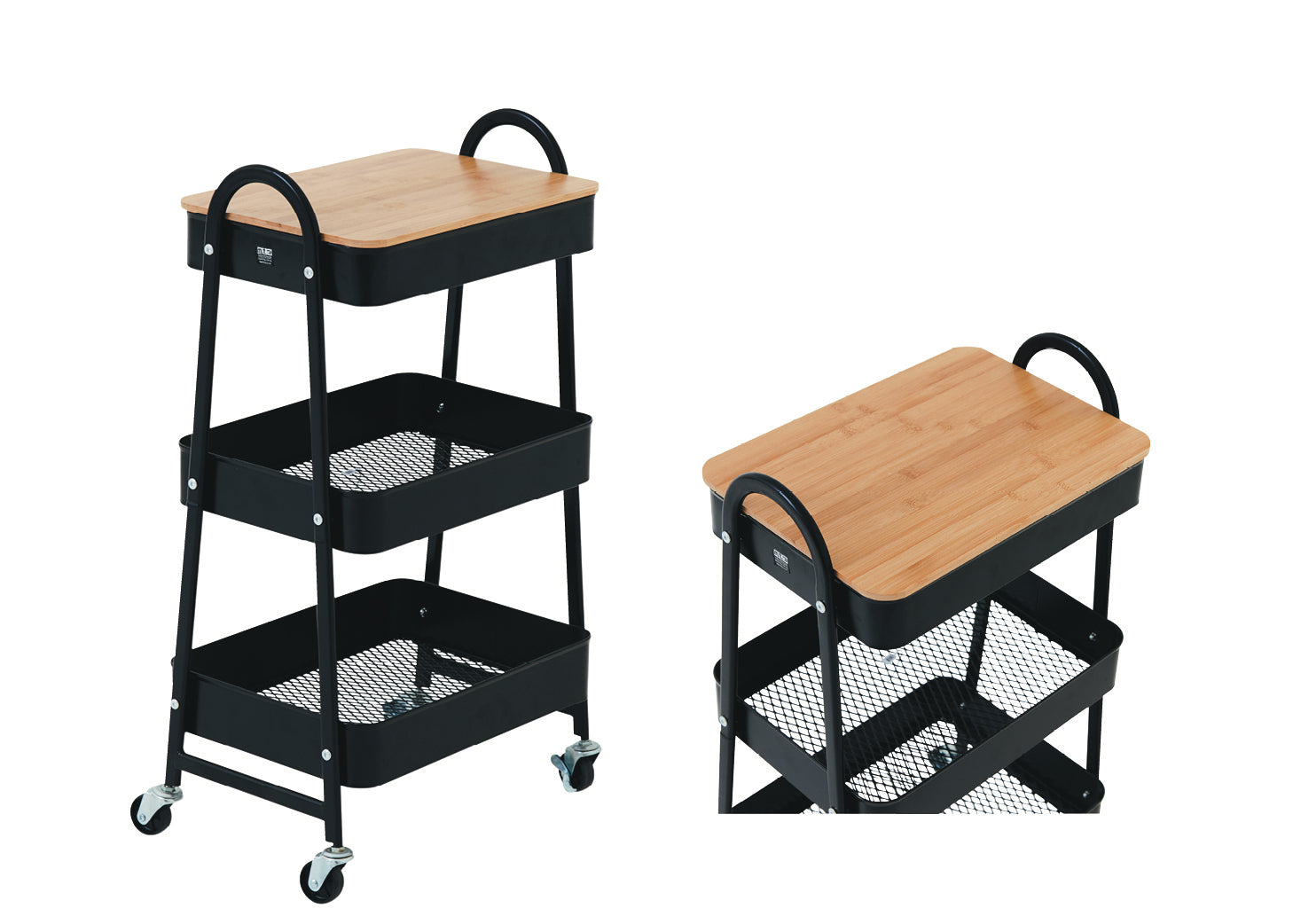 3 Tier Trolley and Lid Black Kit