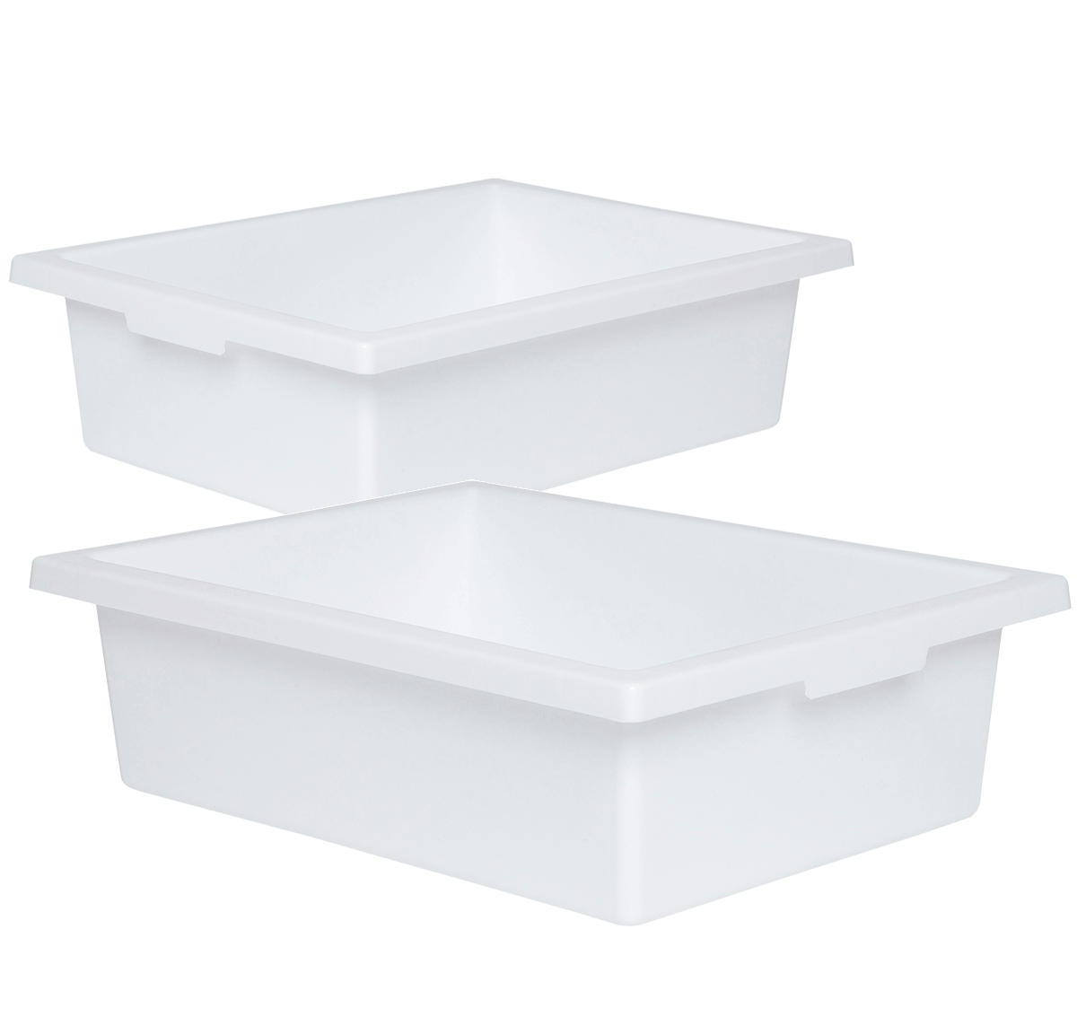 Triple Tote Tray Trolley Kit - White/Woodgrain
