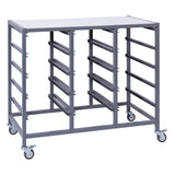 Triple Tote Tray Trolley Kit - White/Woodgrain