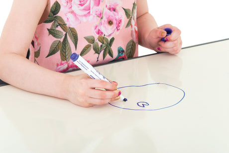 Ergerite Adjustable Rectangular Whiteboard Table - 52-74cm High