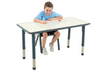 Ergerite Adjustable Rectangular Whiteboard Table - 52-74cm High