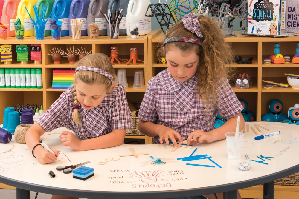 Ergerite Whiteboard Group Table - 52-74 high