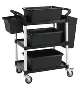 Utility Trolley with Accessory Tubs Black
