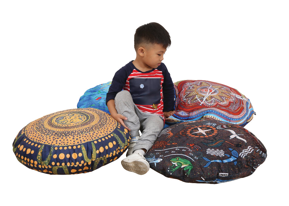 Aboriginal Round Cushions - 60cm diameter - Set of 4
