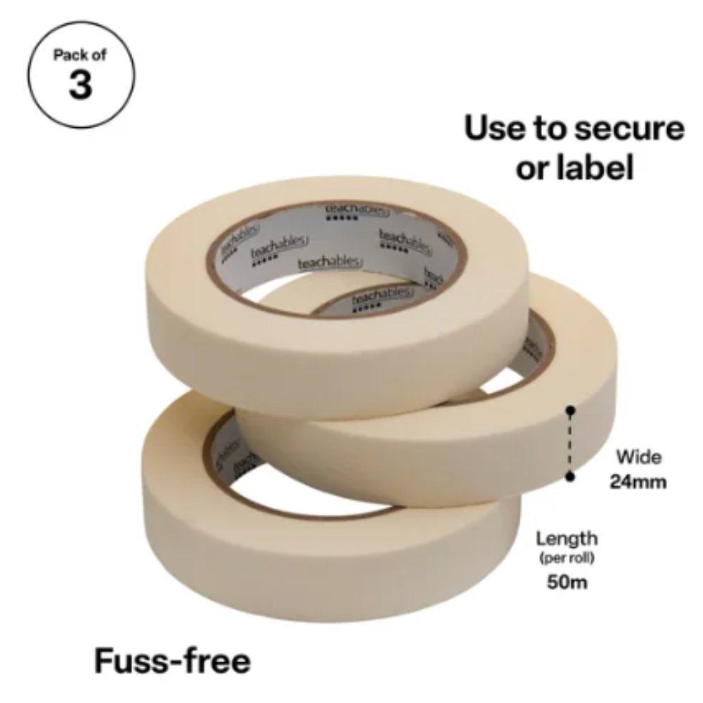 Teachables Masking Tape 24mm x 50m - Pack of 3