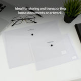 Document Wallet A4 Button Close Clear