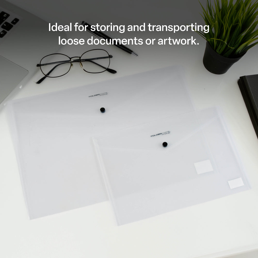 Document Wallet A4 Button Close Clear