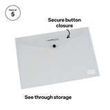 Document Envelopes A4 Button - Pack of 5