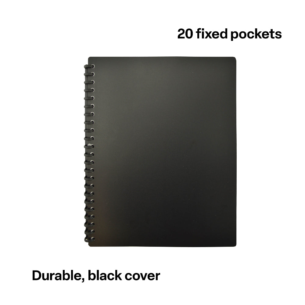 Display Book A4 Black 20 Pocket