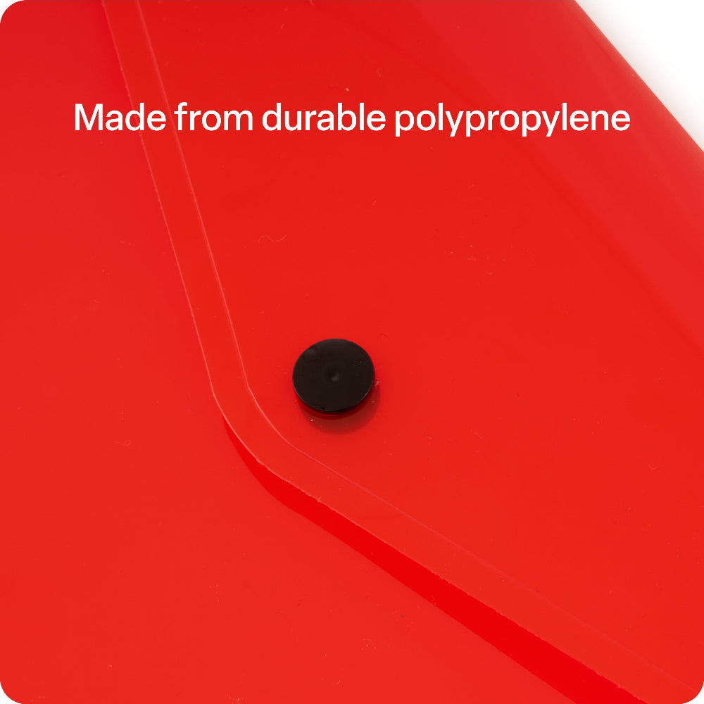 Document Wallet A4 Button Close Red - Pack of 12